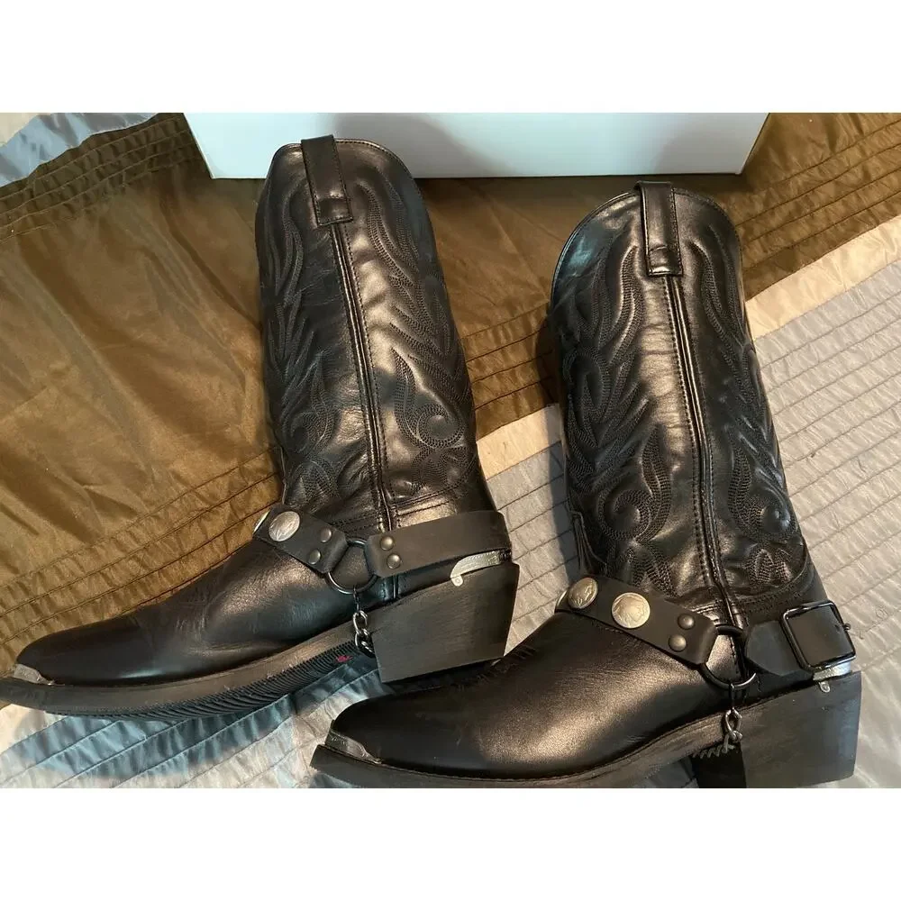Laredo Men's McComb Western Black Trucker CB cowboy boots size 10.5 D